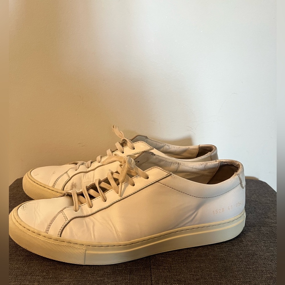 Common Projects White Achilles Low Leather Sneakers